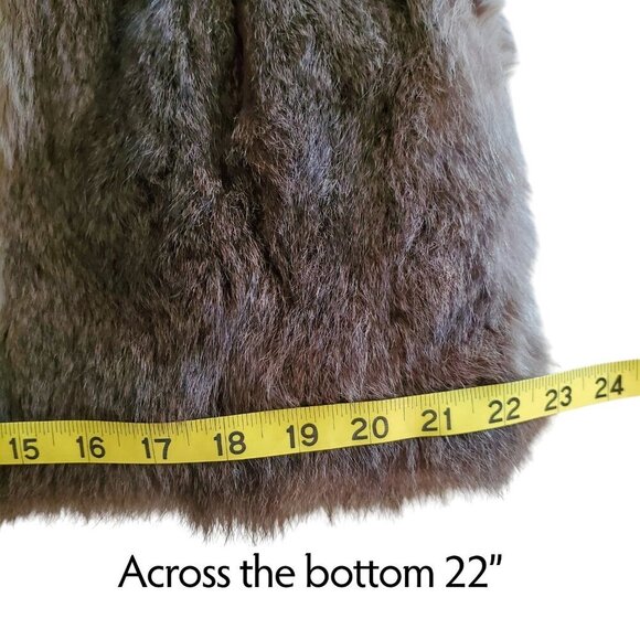 Andrew Marc Vintage New Zealand Opossum Fur Full Zip Leather Collar Vest Brown L - Picture 15 of 16